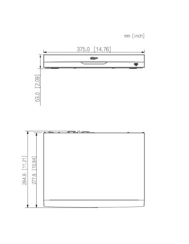 NVR 16ch 384Mbps H265 HDMI 2HDD E/S AI
