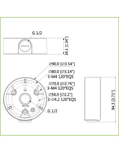 Caja de conexiones para IPC-HFW1/3/5...