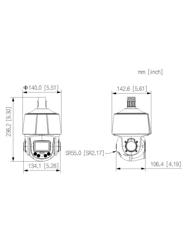 Cámara PTZ IP 2M H265 WDR Iluminación...