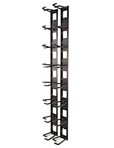 Organizador de cables en vertical, 8 anillas para cables, cero U (C